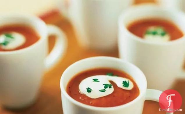 भुना हुआ लाल मिर्च-टमाटर का सूप