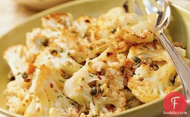 Roasted Cauliflower with Capers and Bread Crumbs