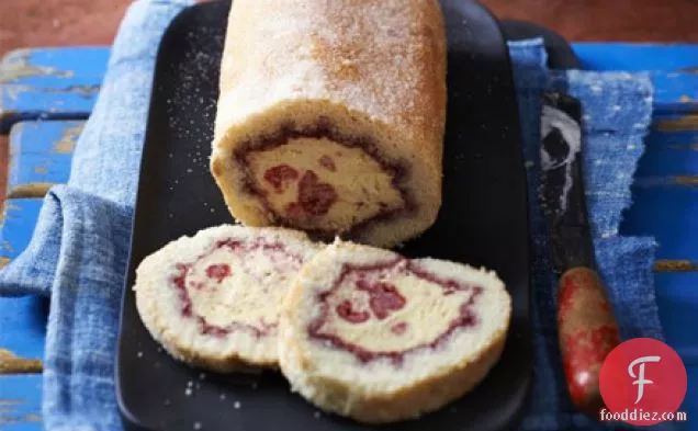 Clotted cream & raspberry ripple Arctic roll