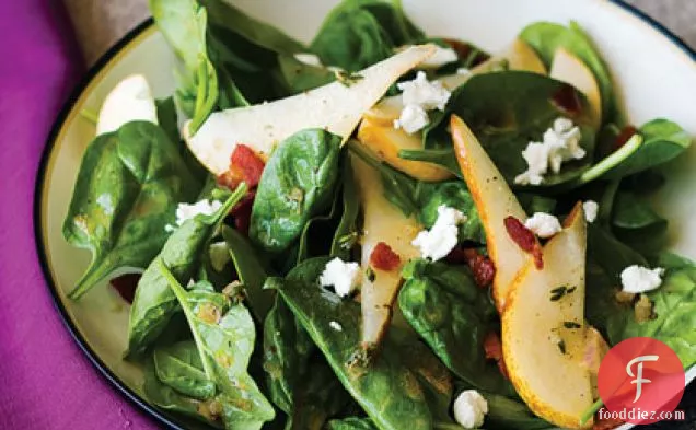 Spinach, Pear, and Pancetta Salad