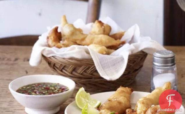 Sole goujons with Thai sauce