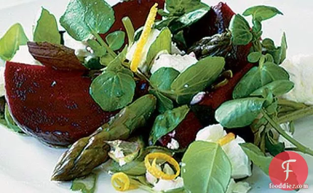 Beetroot, feta & asparagus salad