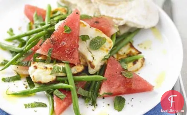Halloumi, watermelon & mint salad