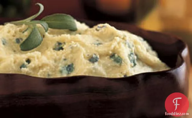 Creamy Mashed Potatoes with Goat Cheese and Fresh Sage
