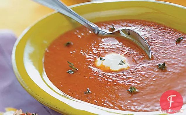 भुना हुआ लाल मिर्च का सूप