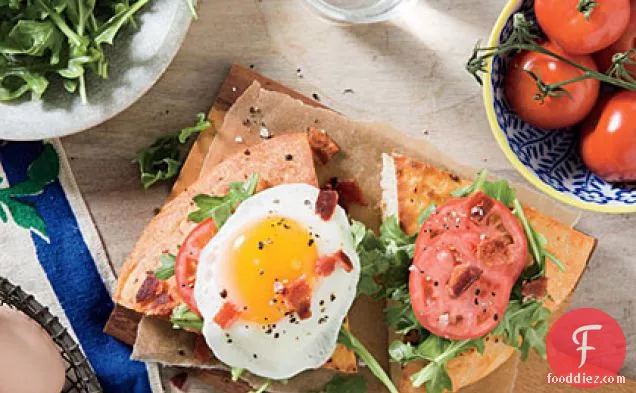 Open-Faced Fried Egg BLT Sandwiches