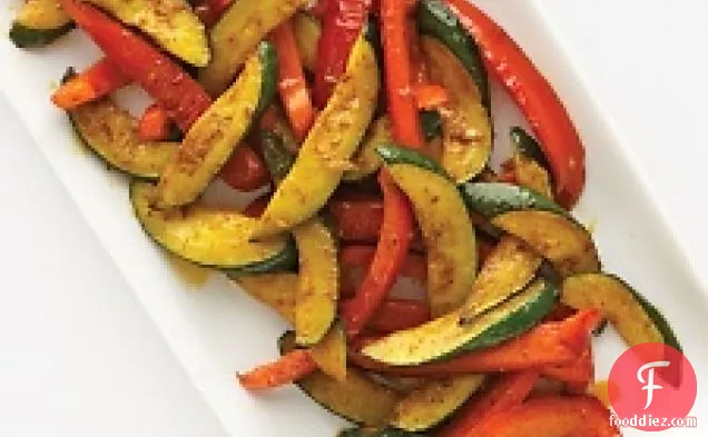 Zucchini, Bell Pepper, And Curry Paste
