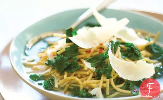 Whole-grain Pasta Soup with Greens and Parmesan