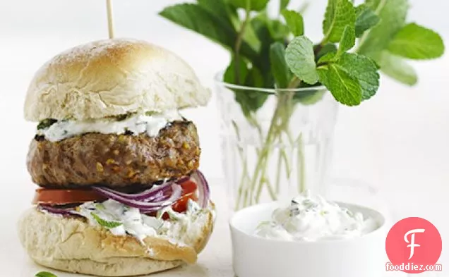 Lamb burgers with tzatziki