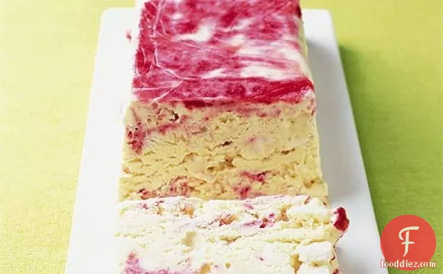Crunchy raspberry ripple terrine
