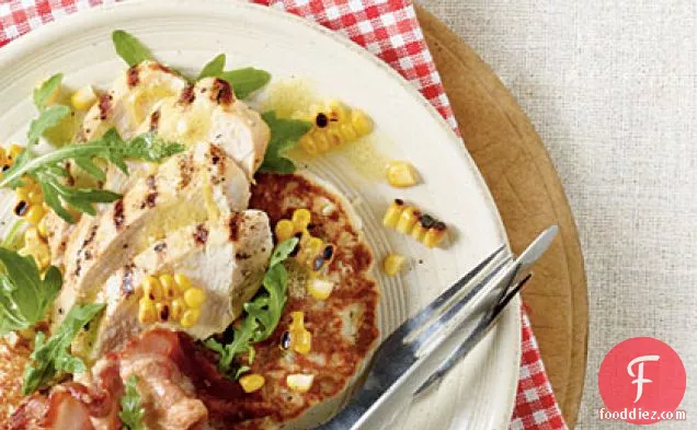 Grilled Chicken with Fresh Corn Cakes