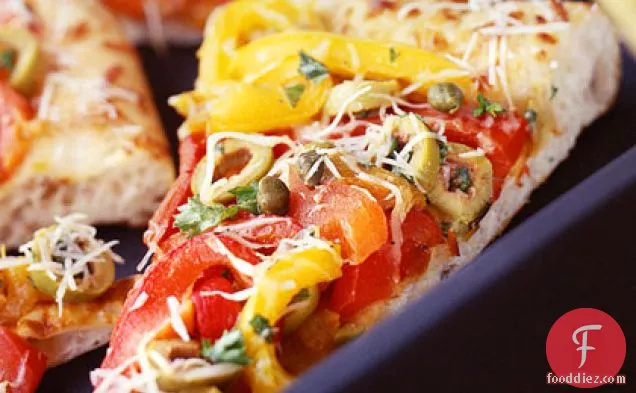 Roasted Bell Pepper-and-Olive Pizza