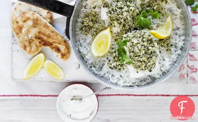 Steamed tilapia with green chilli & coconut chutney