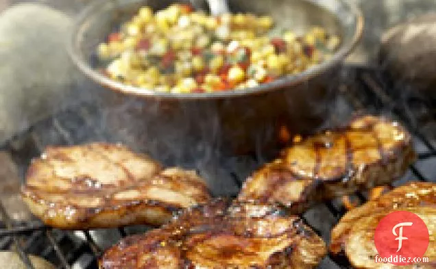 Molasses- And Chile-glazed Pork Medallions With Smoky Corn-red