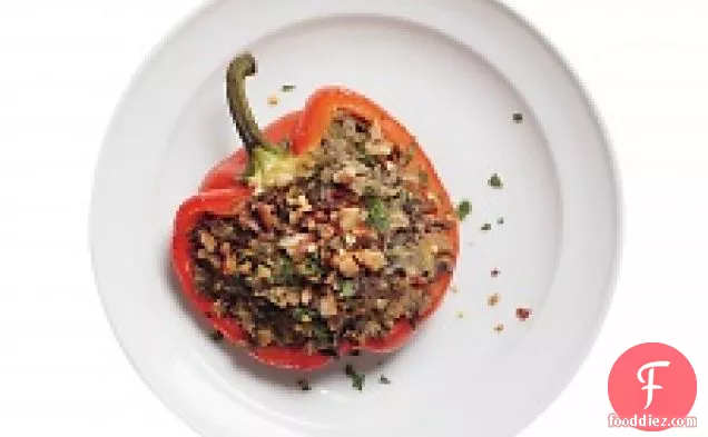 Stuffed Peppers With Wild Rice And Hummus