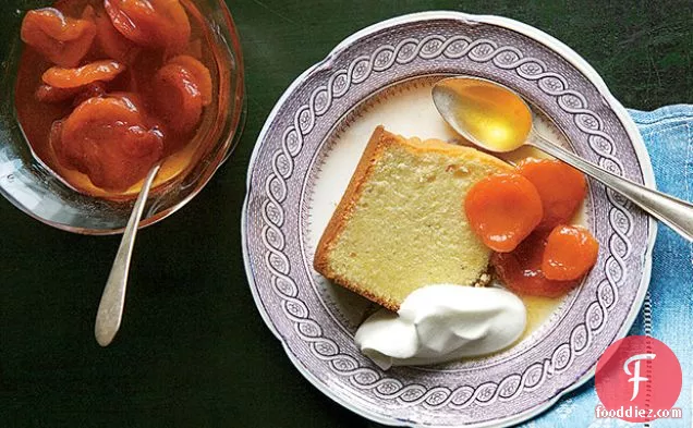 Pound Cake with Grand Marnier-Poached Apricots