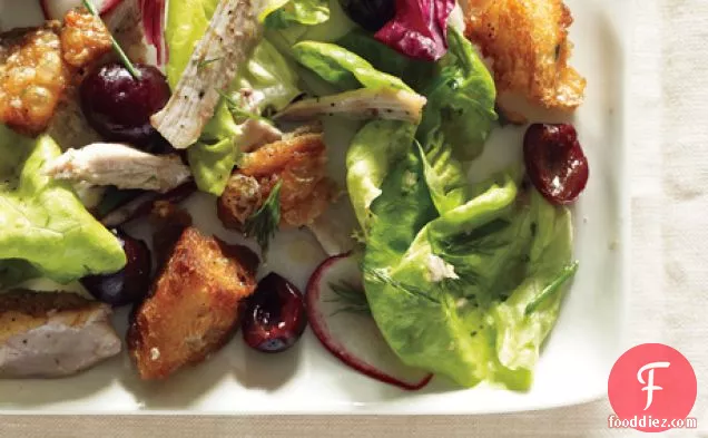 Butter Lettuce, Chicken, and Cherry Salad