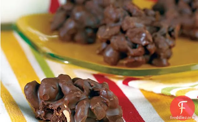 Triple Chocolate-Covered Peanut Clusters