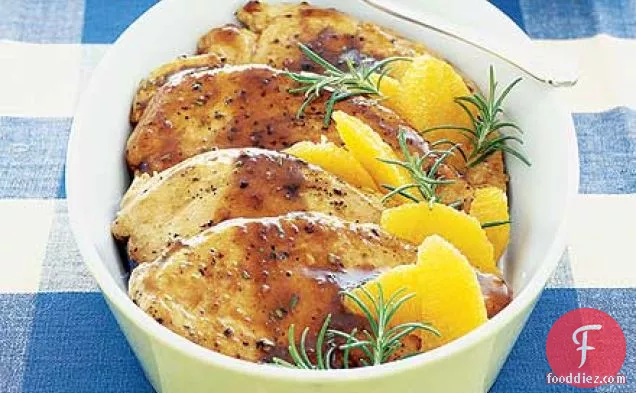 Chicken in balsamic, orange & rosemary sauce