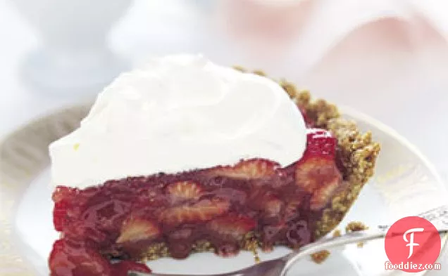 Strawberry Icebox Pie with Almond Crust