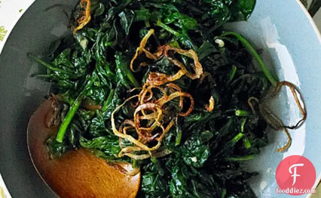 Spinach with Fried Shallots