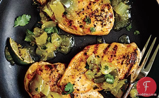 Chicken with Quick Chile Verde