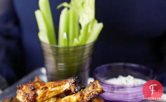 Celery sticks with blue cheese dip