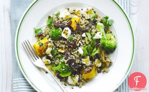 Quinoa, squash & broccoli salad