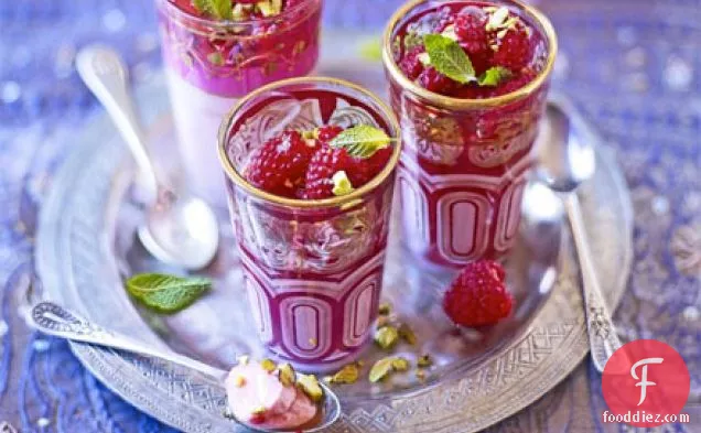 Rose cream & raspberry jellies