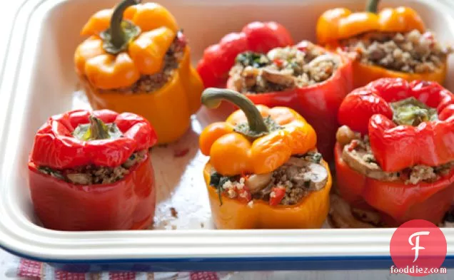 Roasted Bell Peppers Stuffed With Quinoa