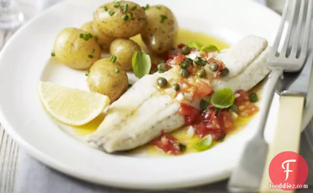 Grilled bass with sauce vierge
