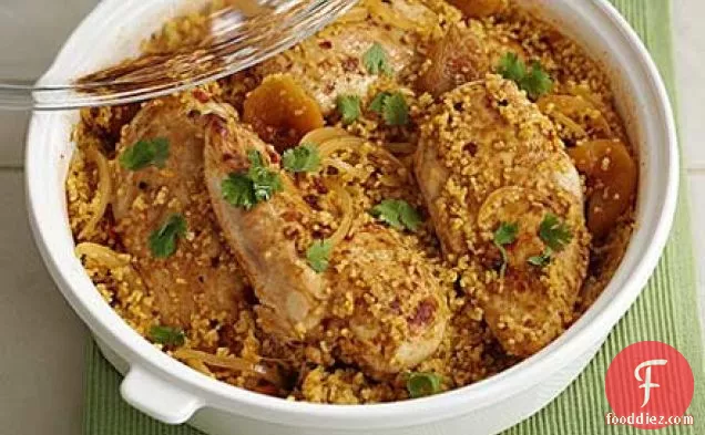 Harissa-spiced chicken with bulgur wheat