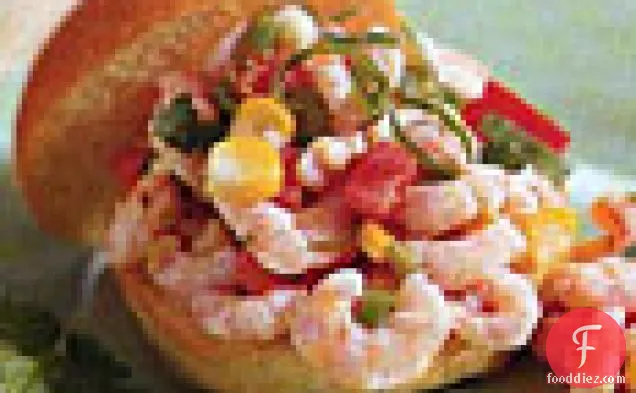 Shrimp, Corn, and Red Pepper Salad Sandwiches