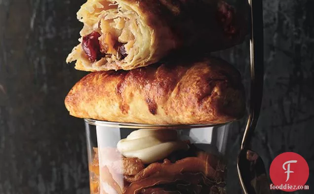 Golden Delicious Apple and Cheddar Turnovers with Dried Cranberries