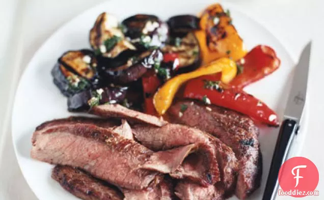 Grilled Flank Steak and Balsamic Vegetables