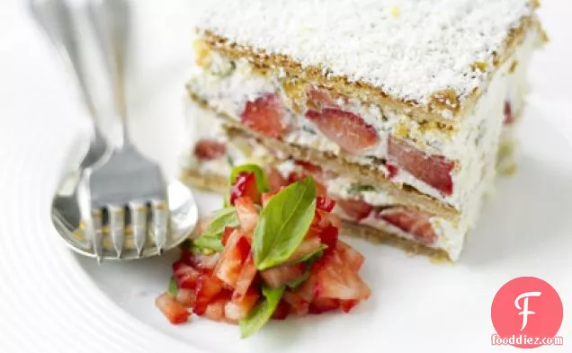 Strawberry & white chocolate millefeuille