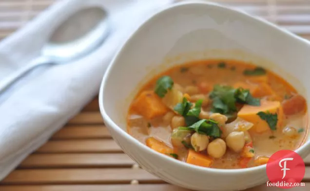 Coconut Curried Yam And Chickpea Soup