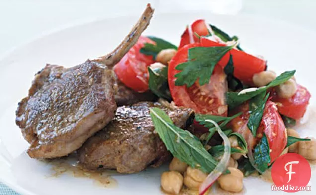 Spiced Lamb Chops with Chickpea Salad