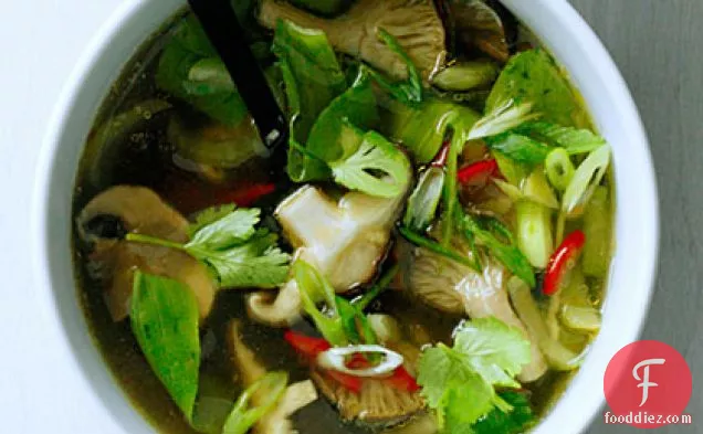 Hot-and-Sour Mushroom Soup with Bok Choy