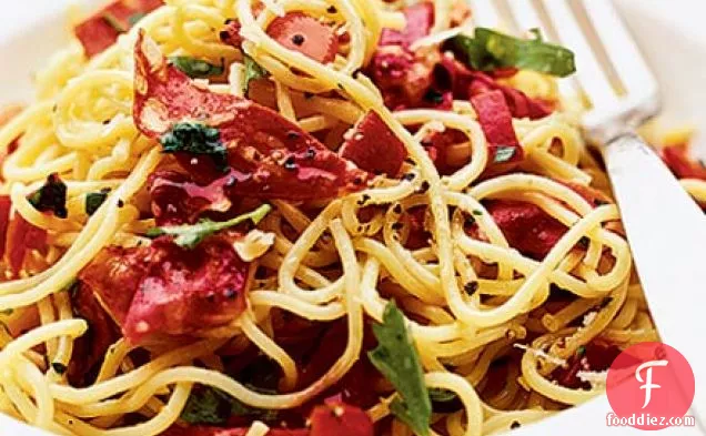 Spaghetti with Spanish flavours