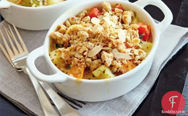 Wintry vegetable crumbles
