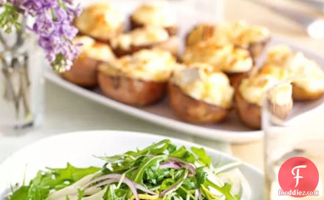 Twice-baked potatoes with goat’s cheese