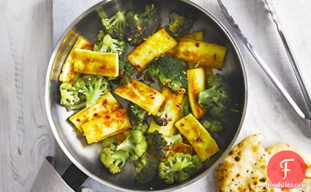 Spiced broccoli with paneer