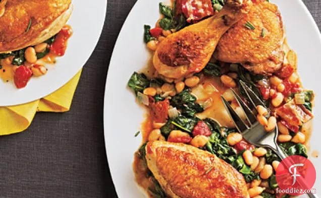 Tuscan Baked Chicken and Beans