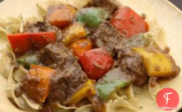 Fennel-crusted Sirloin Tips With Bell Peppers