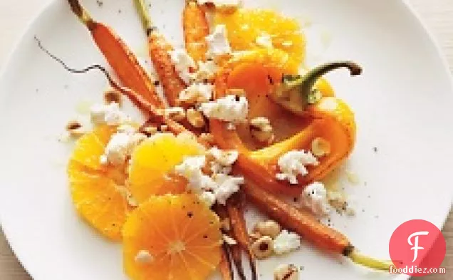Roasted Sweet Peppers And Carrots With Orange And Hazelnuts