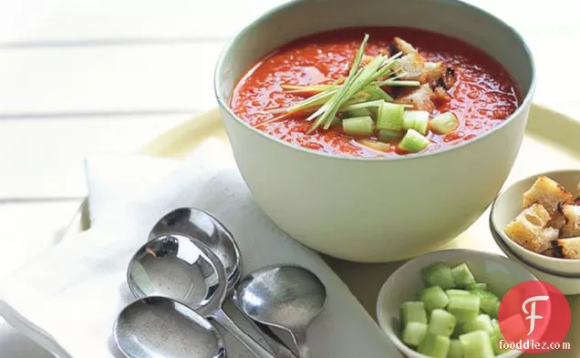 Grilled Tomato-bell Pepper Gazpacho