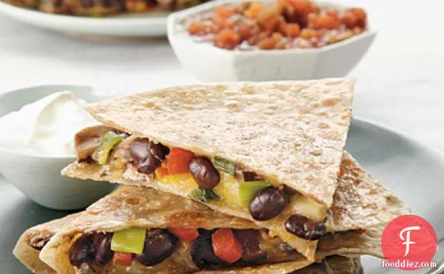 Portobello and Black Bean Quesadillas