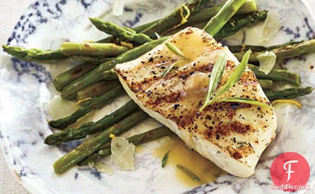 Grilled Halibut with Tarragon Beurre Blanc