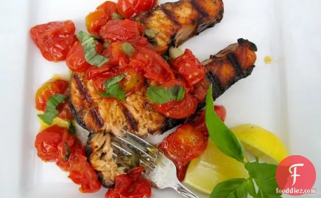 Salmon Steaks with Roasted Grape Tomatoes